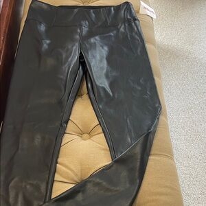 High-Rise Black Faux Leather Leggings